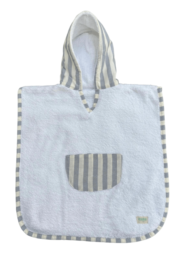 PONCHO DE PLAYA "Modelo Rayas Azules"