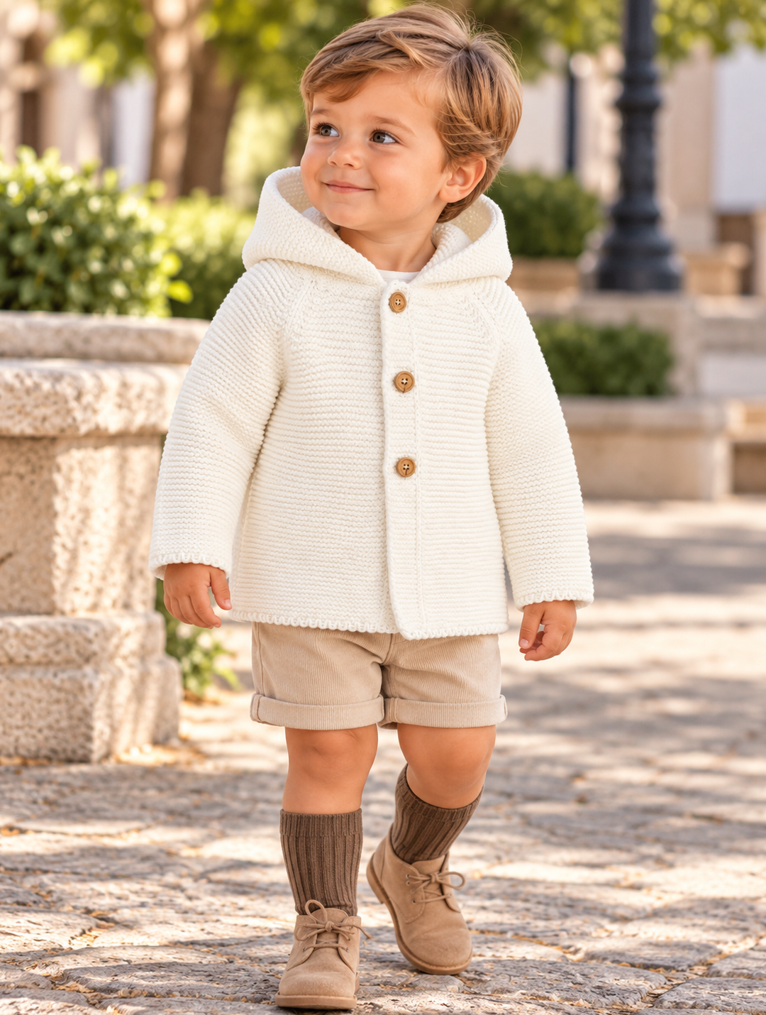 TRENCA DE PUNTO BLANCA UNISEX